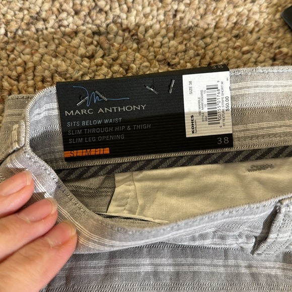 Marc Anthony Slim Fit striped gold short - Picture 4 of 4